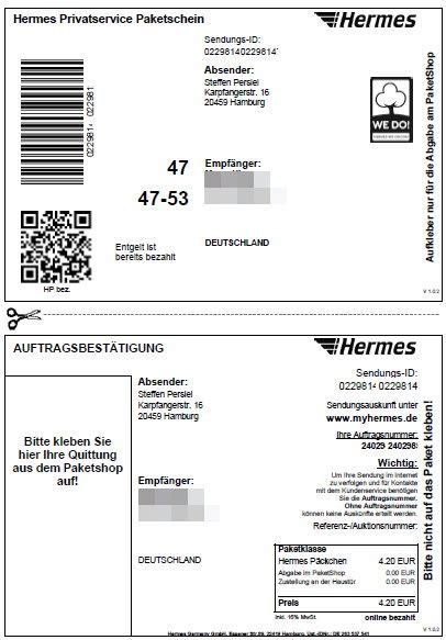 hermes versandticket kaufen